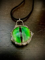 Gail Scherer Double Sided Glass Dragon Eye Necklace - 1