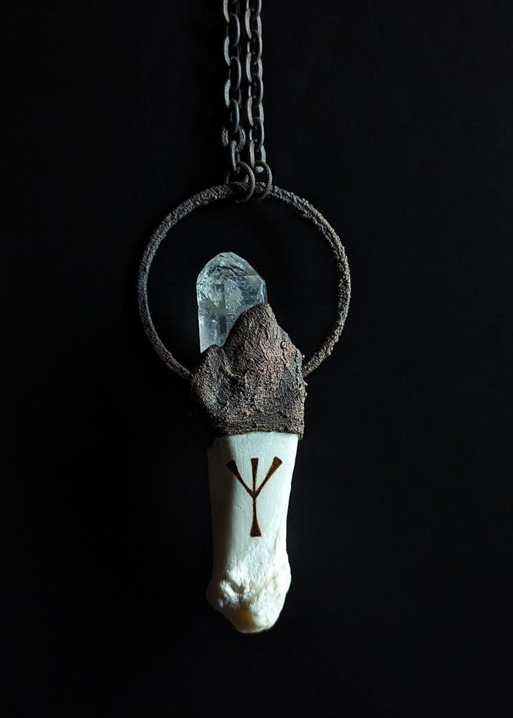 Wild Bone Alchemy Deer Bone Necklace w/ Protection Rune