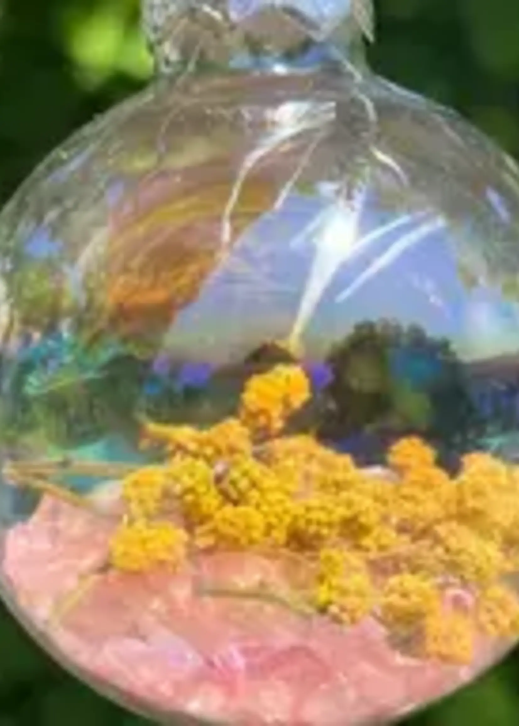 Modern Druid Glass Christmas Balls with Gemstones and Flowers