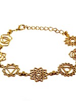 Saraswati Imports Chakra Symbols Brass Bracelet