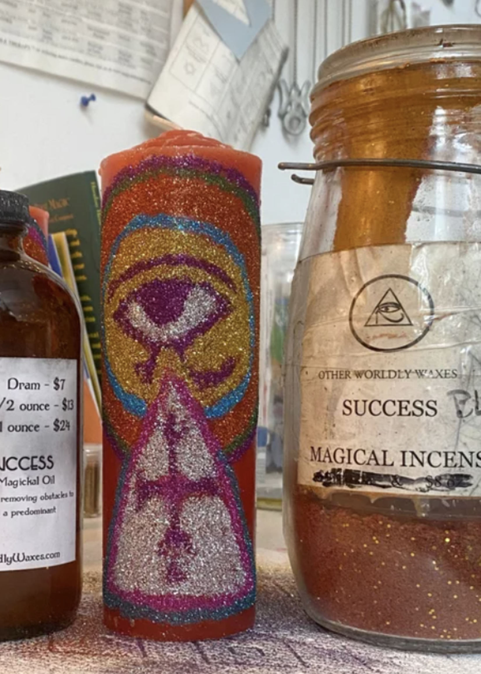 Other Worldy Waxes Success Magick Candle