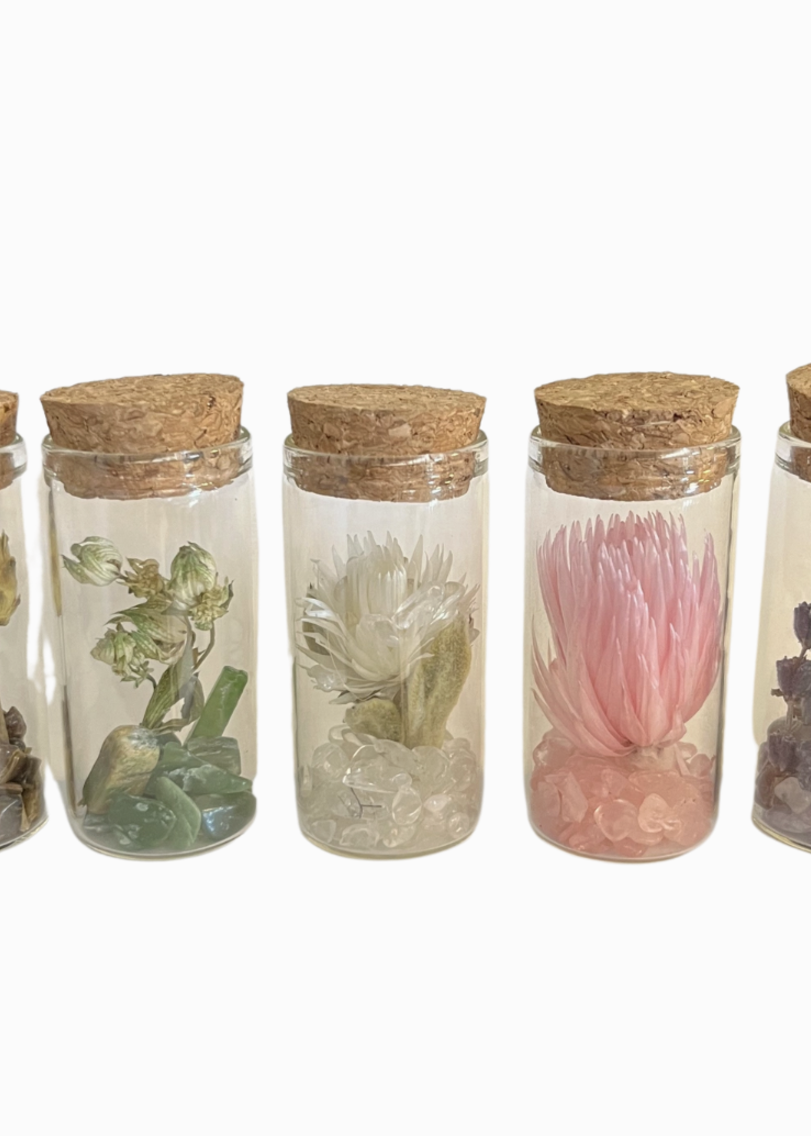 Muno Gems and Dried Flowers in Glass Tubes (Small)