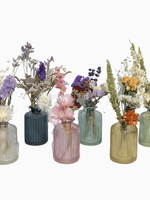 Muno Small Bouquet of Dried Flowers in Glass Vase (Assorted)