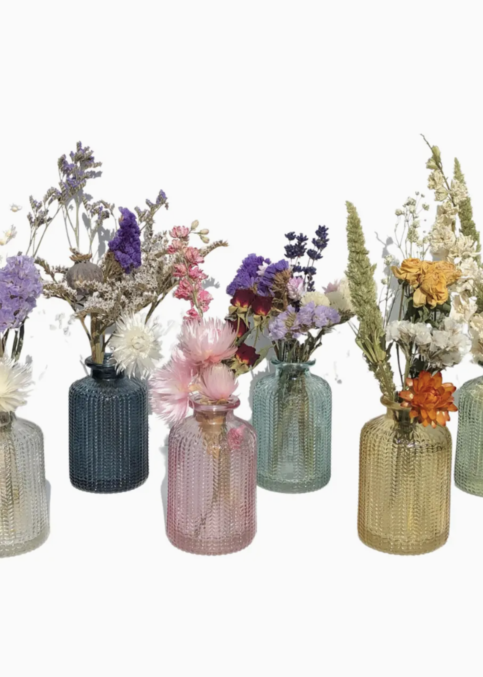 Muno Small Bouquet of Dried Flowers in Glass Vase (Assorted)