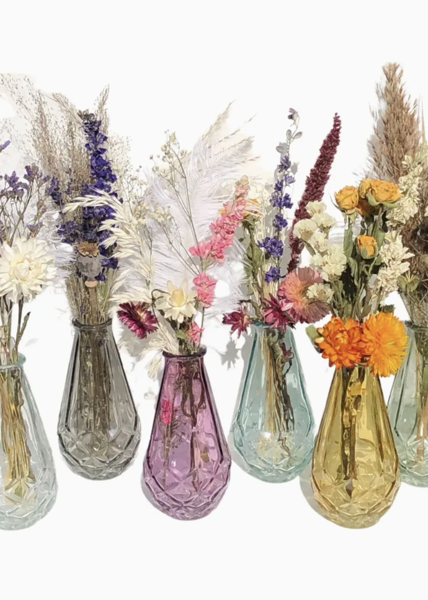 Muno Medium Bouquet of Dried Flowers in Glass Vase (Assorted)