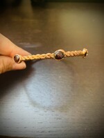 Gail Scherer Three Stone Garnet Copper Bangle Bracelet