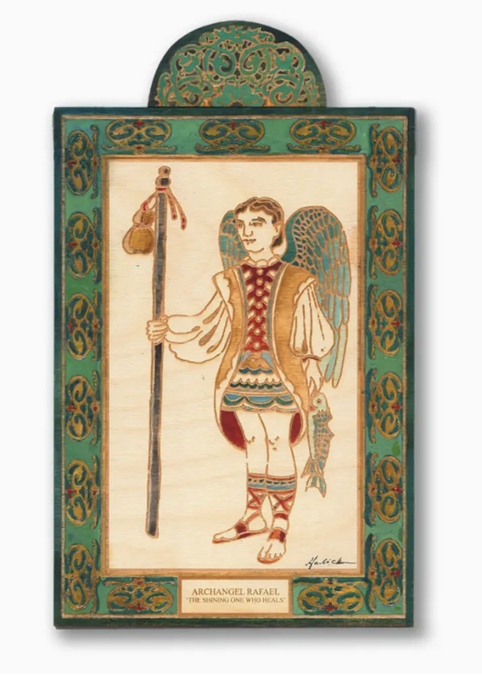 Lynn Garlick Retablos Pocket Archangel Rafael - Healing