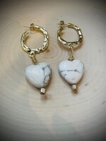 Emily Smith Howlite Heart Earrings