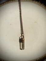 Gail Scherer Pointed Quartz and Garnet Copper Necklace