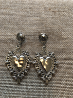 Weapon Of Choice NOLA STREGA: Innocente Heart Earrings - Silver