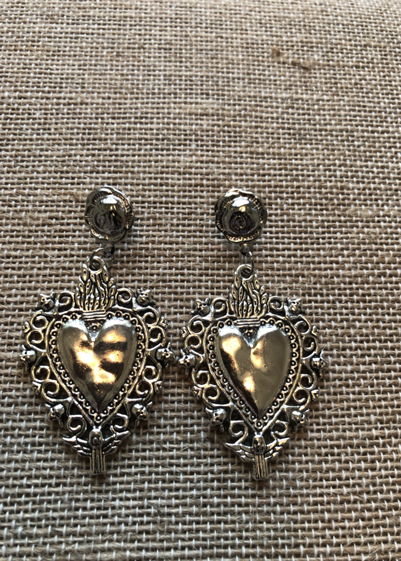 Weapon Of Choice NOLA STREGA: Innocente Heart Earrings - Silver