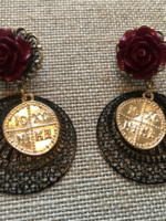 Weapon Of Choice NOLA STREGA: Taormina Rose Earrings - Burgundy