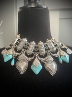 Weapon Of Choice NOLA STREGA: Cannoli Necklace - Sacred Heart/Silver