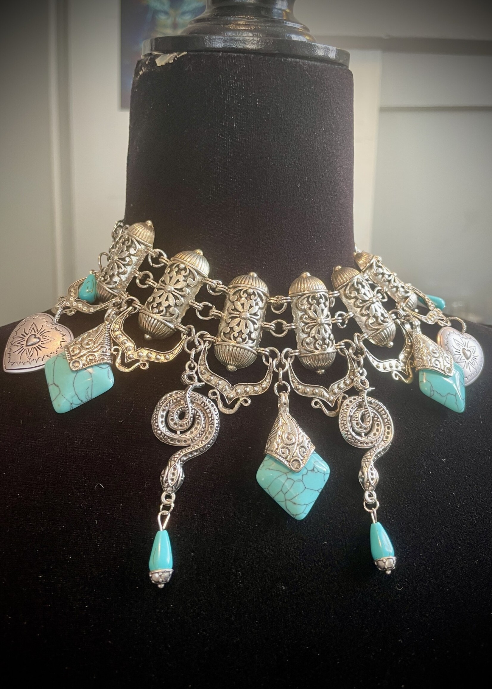 Weapon Of Choice NOLA STREGA: Cannoli Necklace - Snake Heart/Silver