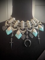 Weapon Of Choice NOLA STREGA: Cannoli Necklace - Black Heart/Silver