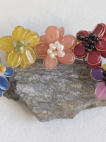 Saraswati Imports Agate & Quartz Flower Copper Ring