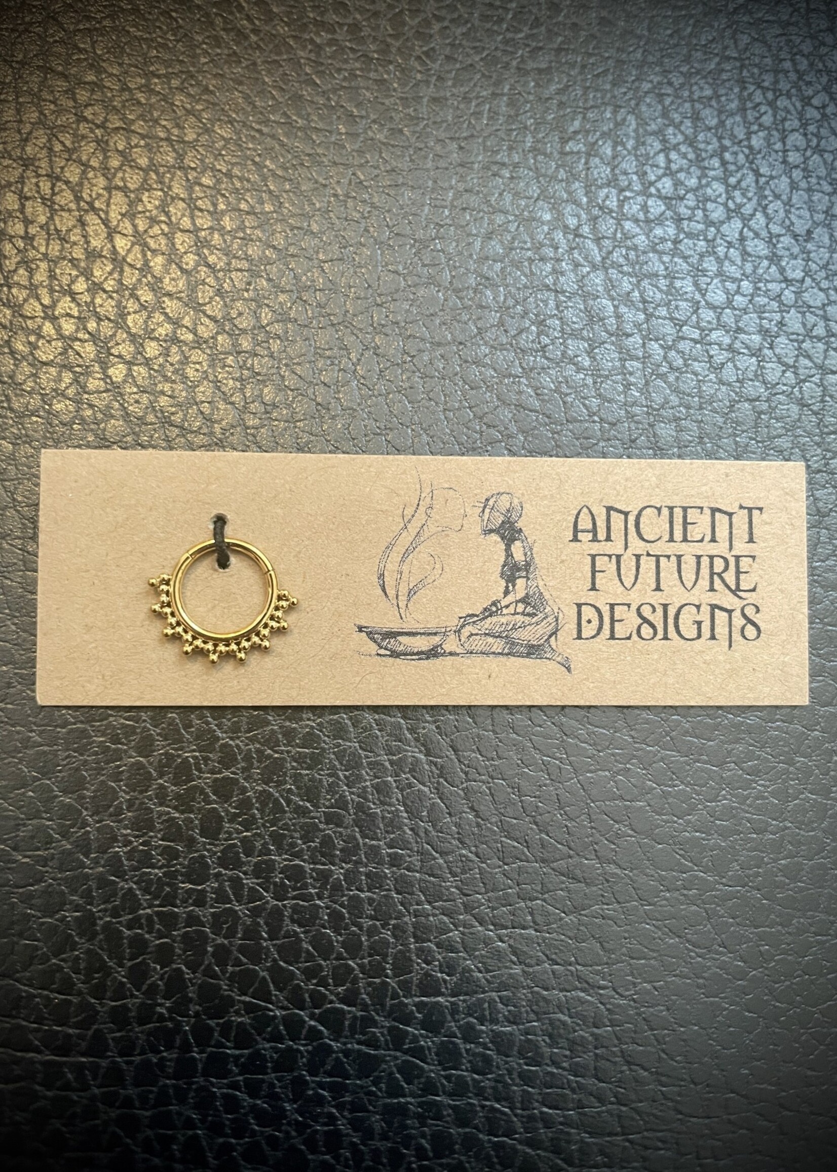 Ancient Future Designs Gold Plated Stainless Steel 18g. Crown Hoop