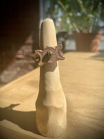 Gail Scherer Triple Moon Onyx Copper Ring - 6.5