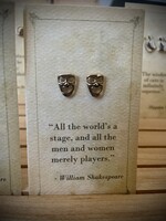 ZAD Literary Quoter Muse Mask Post Earrings
