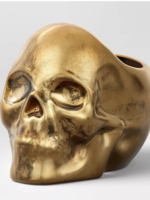 Threshold Gold Skull Stoneware Bowl / Planter / Vase