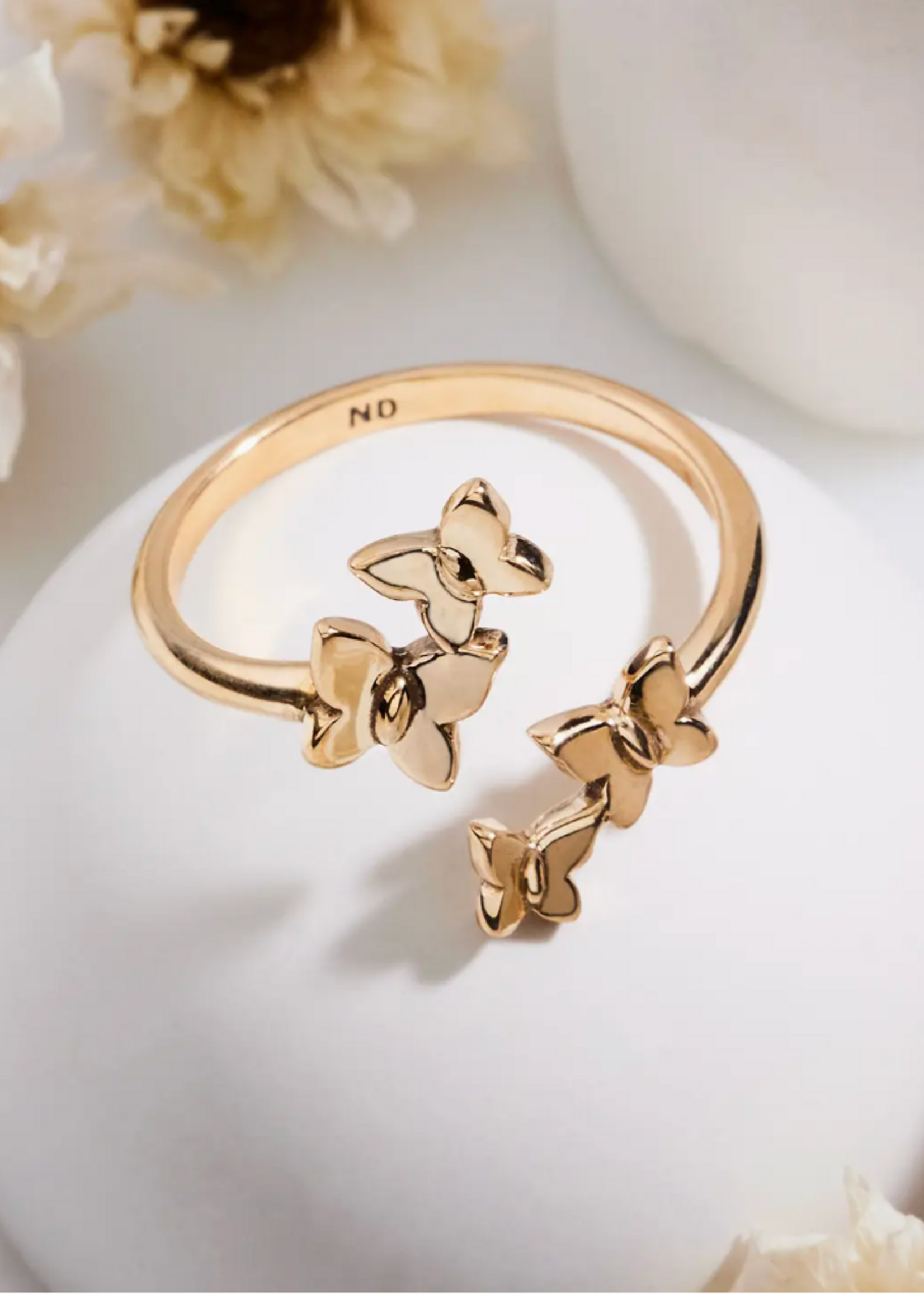 Nina Designs Bronze Adjustable Butterfly Cluster Ring