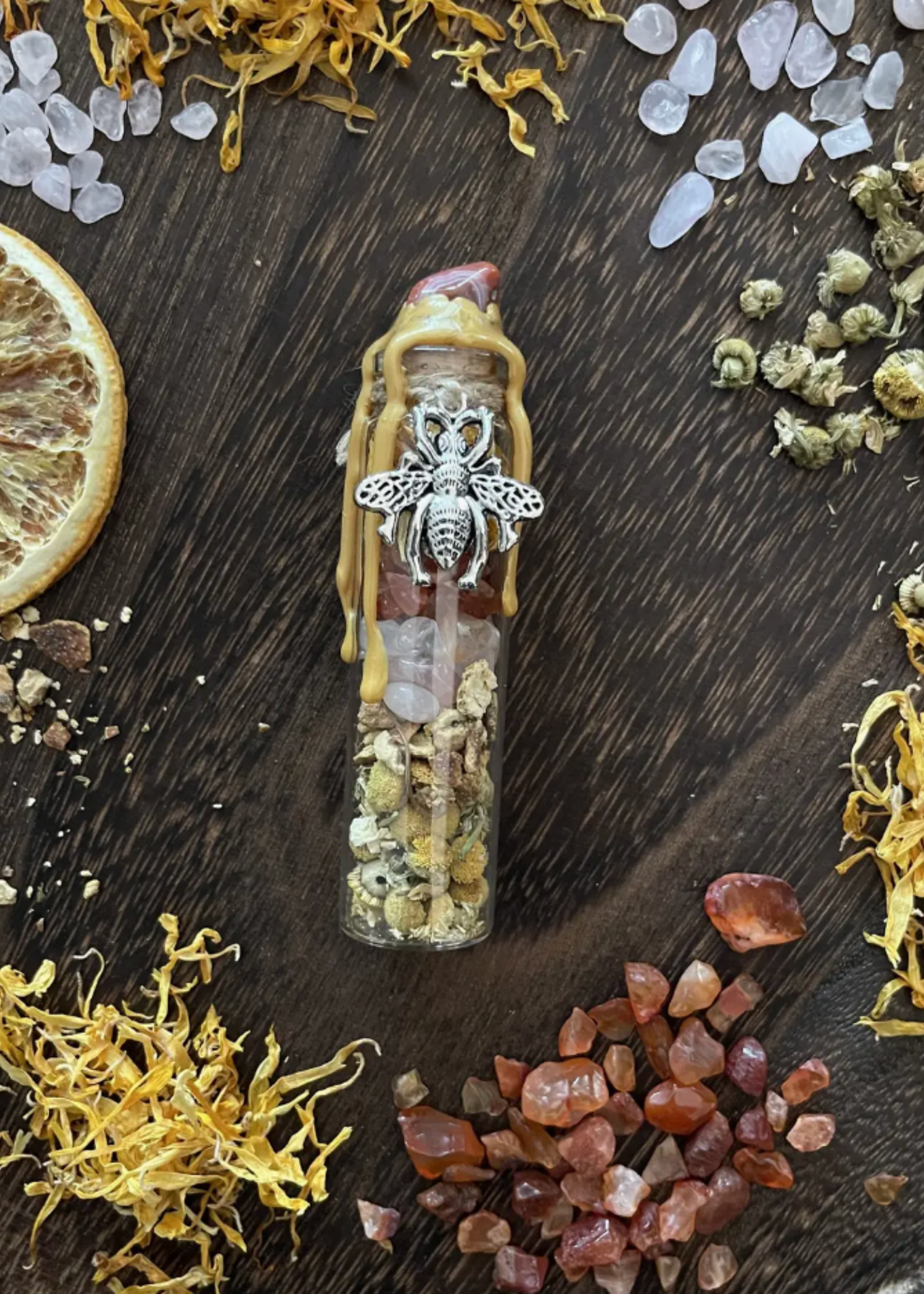 Bee Happy Spell Jar, Intention Jar, Witch's Spell Bottle