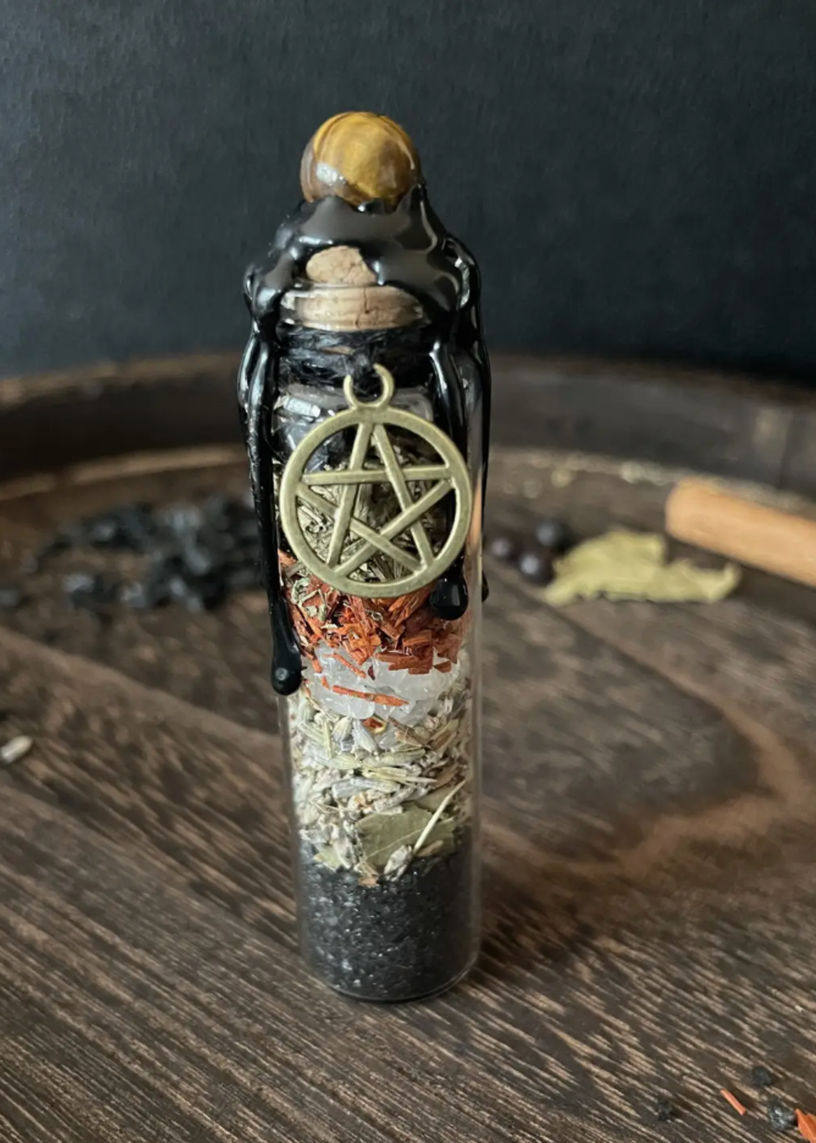 Moondust and Raven Protection Spell Jar, Intention Jar, Witch's Spell Bottle