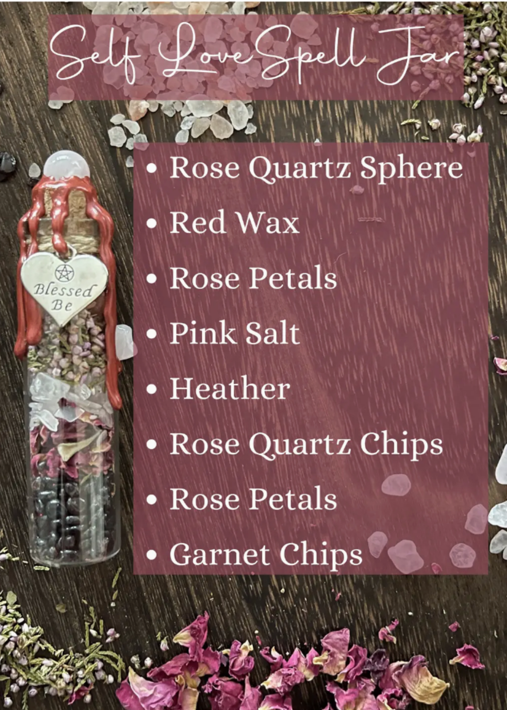 Moondust and Raven Self Love Spell Jar, Intention Jar, Witch's Spell Bottle