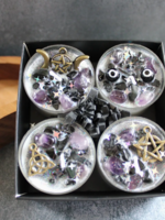 Moondust and Raven Protection Tealight Crystal Candles, Ritual Candles