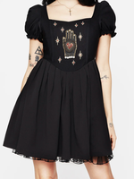 Disturbia Applique Corset Mini Dress - Size 8