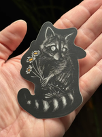 Brian Serway Daisy Raccoon Sticker - Brian Serway