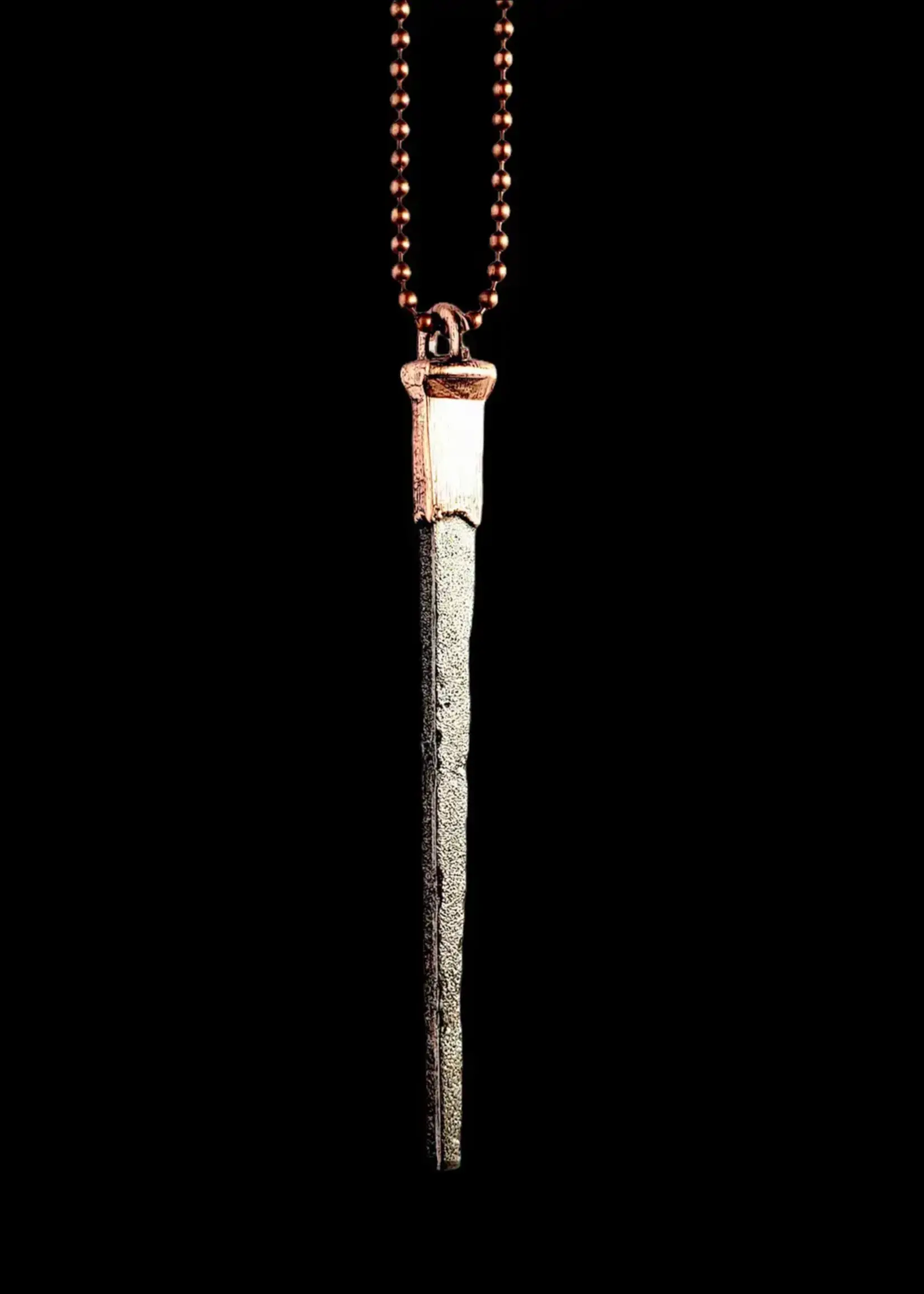 Merging Metals Coffin Nail Necklace - Antique Copper