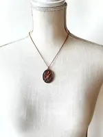 Merging Metals Raven and Crescent Moon Copper Pendant Necklace