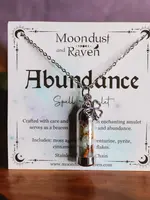 Moondust and Raven Abundance Spell Jar Amulet Necklace