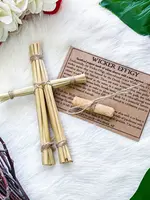 Crimson Sage Wicker Effigy - Wheat Straw Doll For Fire Ritual