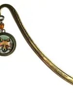 The Divine Iguana Forest Fox Bronze Bookmark with Dangling Ornament