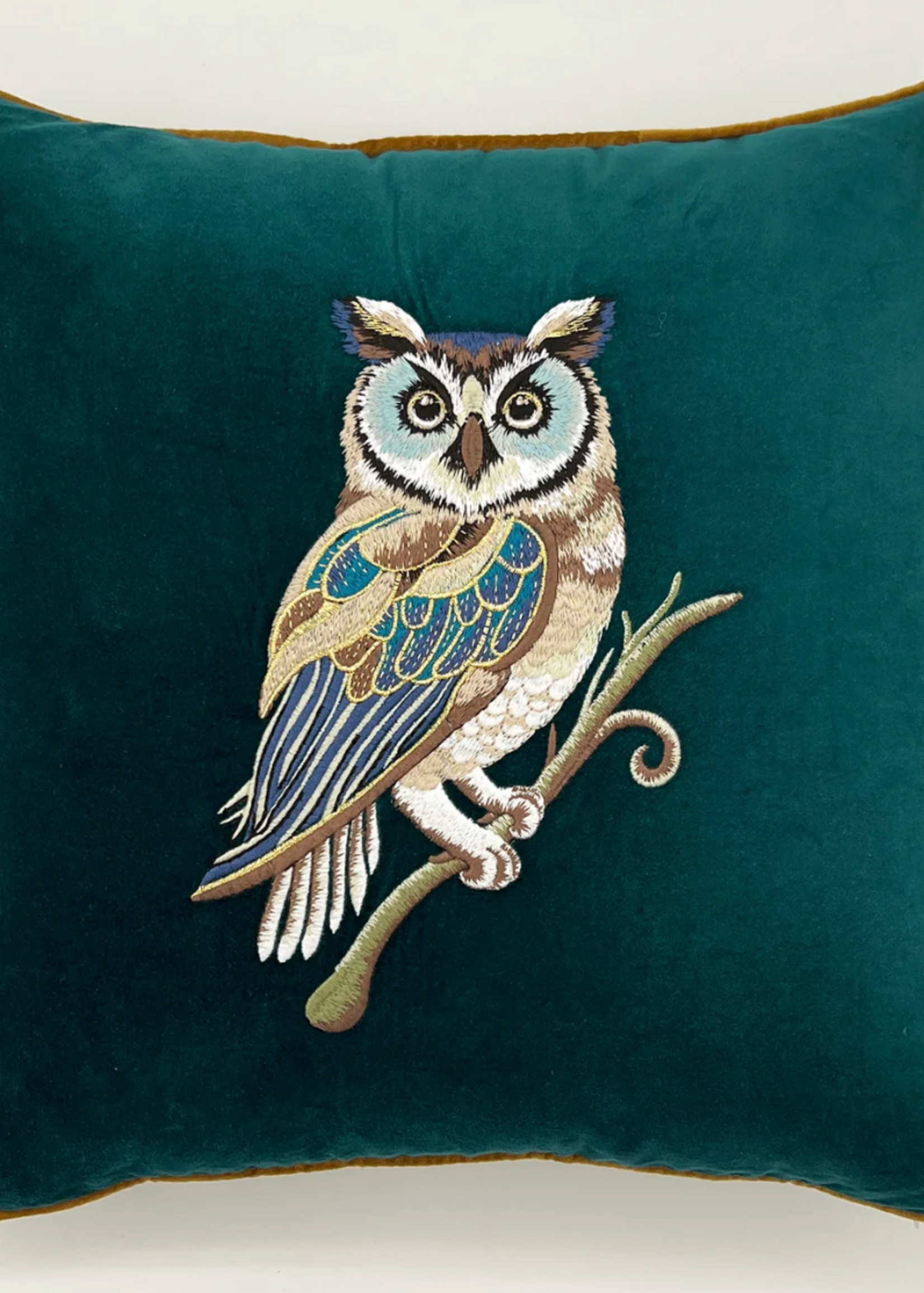 Myth & Thread Wisdom Embroidered Velvet Pillow
