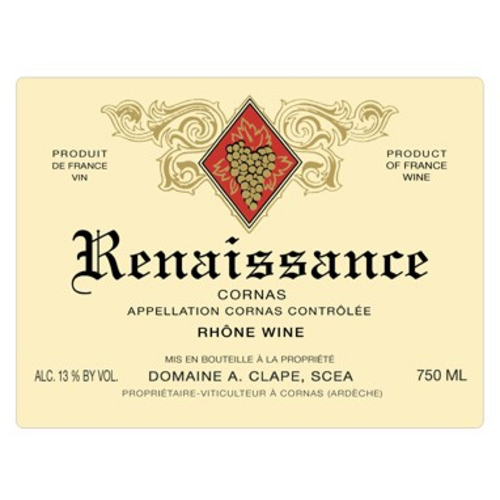 Wine AUGUSTE CLAPE CORNAS 'CUVEE RENAISSANCE' 2015