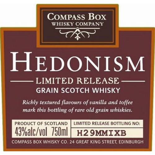 Spirits COMPASS BOX: HEDONISM SCOTCH Spirits COMPASS BOX: HEDONISM SCOTCH