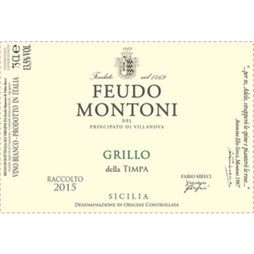 Wine FEUDO MONTONI GRILLO DELLA TIMPA 2019 Wine FEUDO MONTONI GRILLO DELLA TIMPA 2019