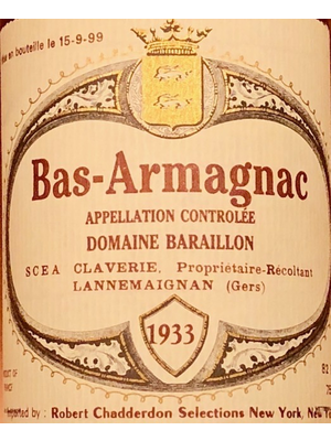 Spirits DOMAINE BARAILLON BAS ARMAGNAC 1933