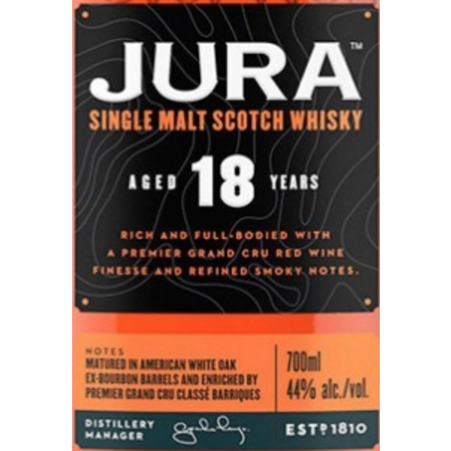 Spirits JURA SINGLE MALT SCOTCH WHISKY18YR Spirits JURA SINGLE MALT SCOTCH WHISKY18YR