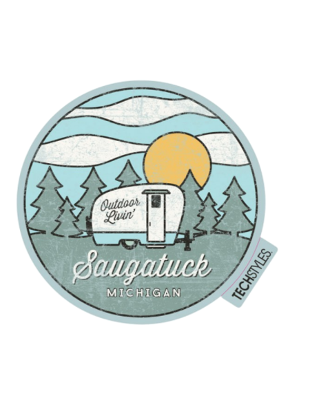 TechStyles Techstyles Saugatuck Camper - Outdoor Livin' Sticker