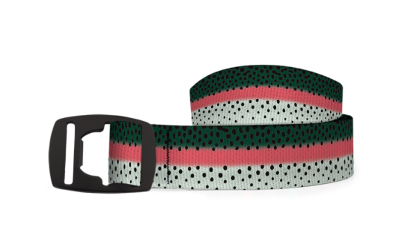 Croakies Artisan 1 Belt w/ Bottle Opener Buckle, Fins, Fur And Feathers Collection