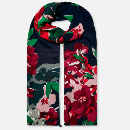 Joules W's Eco Conway Lightweight Printed Scarf-Navy Floral-O/S