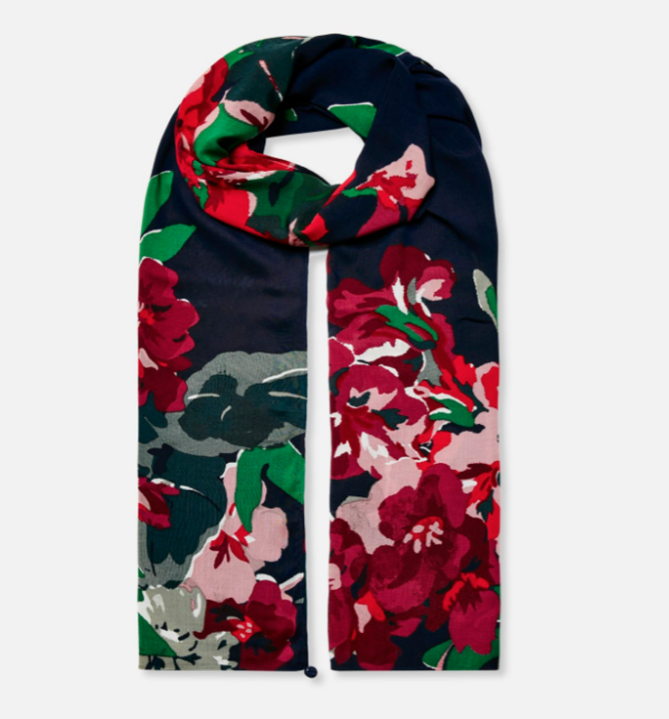 Joules W's Eco Conway Lightweight Printed Scarf-Navy Floral-O/S