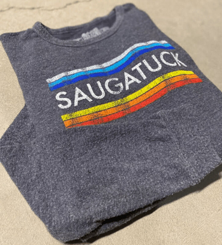 Wildcat Retro Brand Women’s Saugatuck Rainbow Long-Sleeve Crewneck