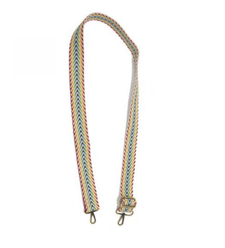 Joy Susan 1.5" Rainbow Chevron Woven Guitar Strap