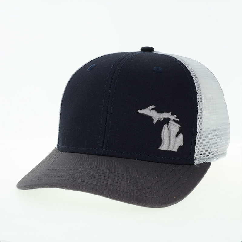 League Michigan MPS Outline Trucker - Navy/Grey/Silver