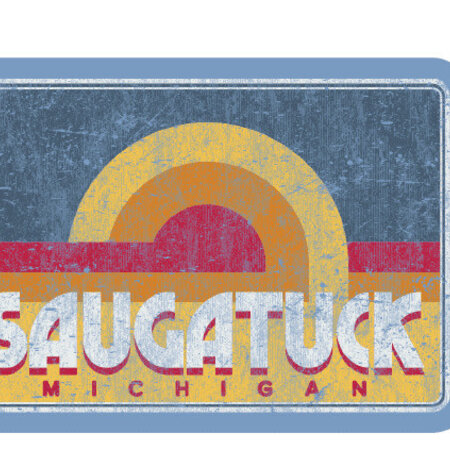 TechStyles Vintage Saugatuck Sunset Sticker - 3.45"